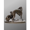 Groupe En Bronze « Deux Levrettes Jouant à La Boule » , Pierre-jules Mêne (1810-1879) | Biron 