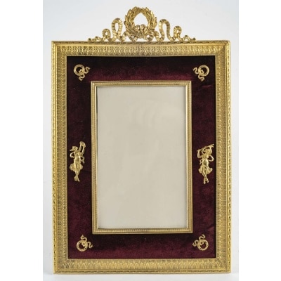 Cadre en bronze doré et velours bordeaux – Napoléon III, XIXe siècle
