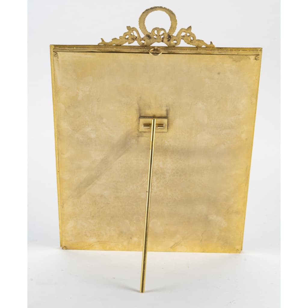 Cadre en bronze doré et tissu vert – Napoléon III, XIXe siècle | Biron 