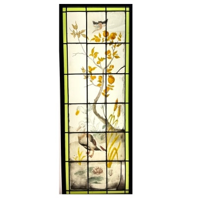 Vitrail au canard H137,5cm L48cm