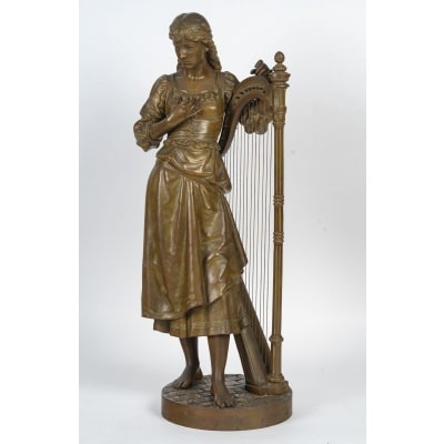 Jeune fille à la harpe – Bouret, XIXe siècle