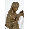Jeune fille à la harpe – Bouret, XIXe siècle | Biron 