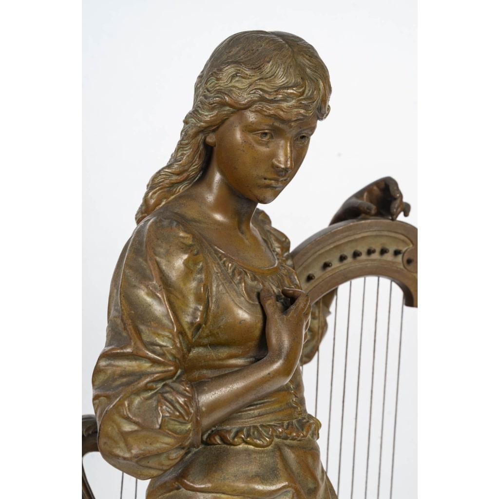 Jeune fille à la harpe – Bouret, XIXe siècle | Biron 