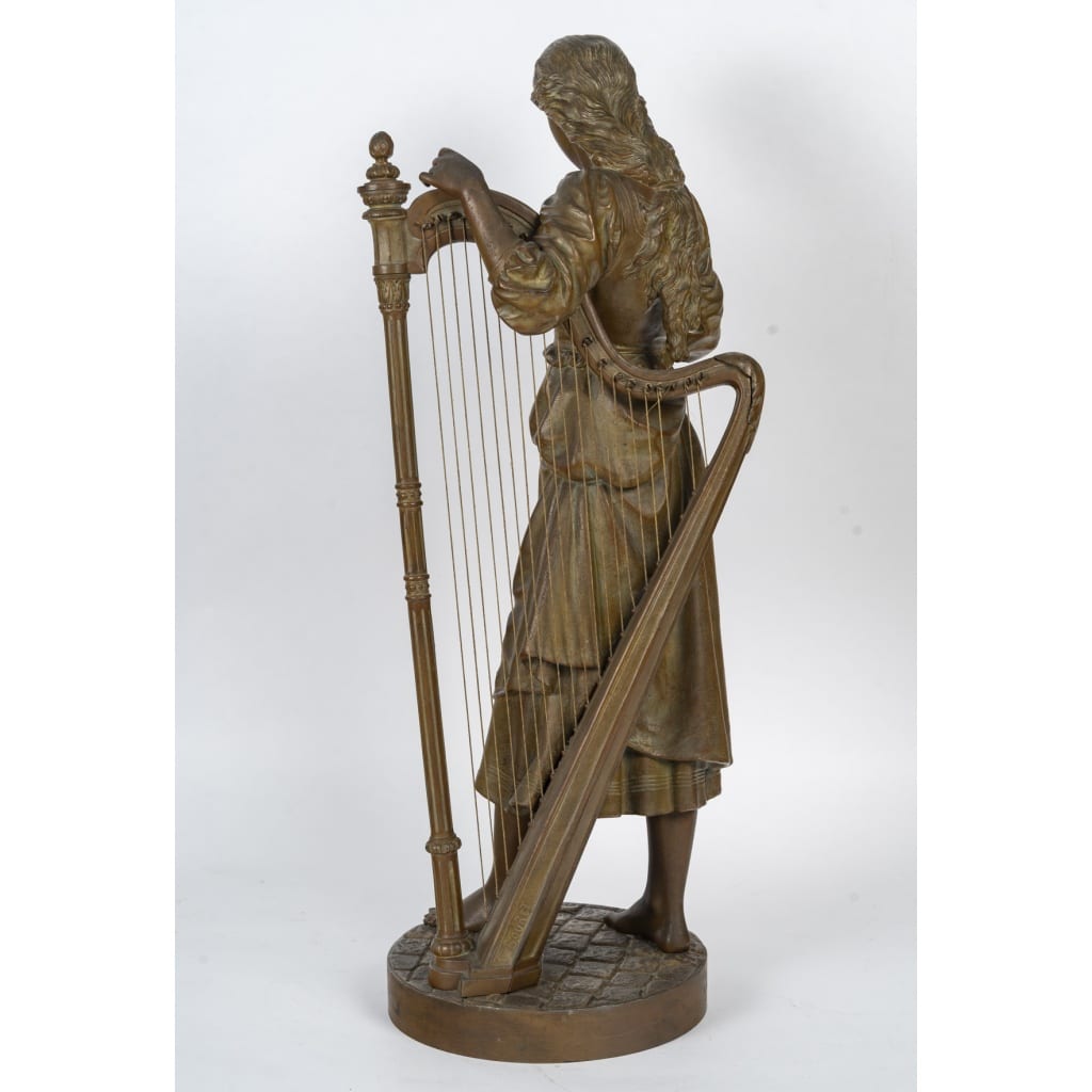 Jeune fille à la harpe – Bouret, XIXe siècle | Biron 