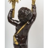 Exceptionnelle paire de grands candélabres Napoléon III en bronze patiné et bronze doré, époque XIXe siècle | Biron 