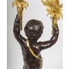 Exceptionnelle paire de grands candélabres Napoléon III en bronze patiné et bronze doré, époque XIXe siècle | Biron 