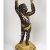 Exceptionnelle paire de grands candélabres Napoléon III en bronze patiné et bronze doré, époque XIXe siècle | Biron 
