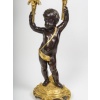 Exceptionnelle paire de grands candélabres Napoléon III en bronze patiné et bronze doré, époque XIXe siècle | Biron 