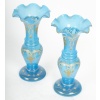 Charmante paire de vases en opaline bleue, époque XIXe siècle | Biron 