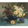 Décor floral – Huile sur toile, XIXe siècle | Biron 