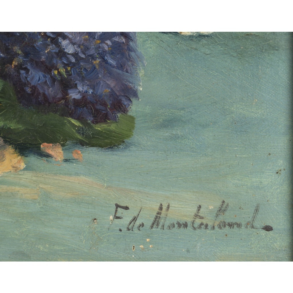 Décor floral – Huile sur toile, XIXe siècle | Biron 