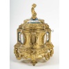 Un important coffret à bijoux en bronze doré et porcelaine, fin XIXè siècle | Biron 