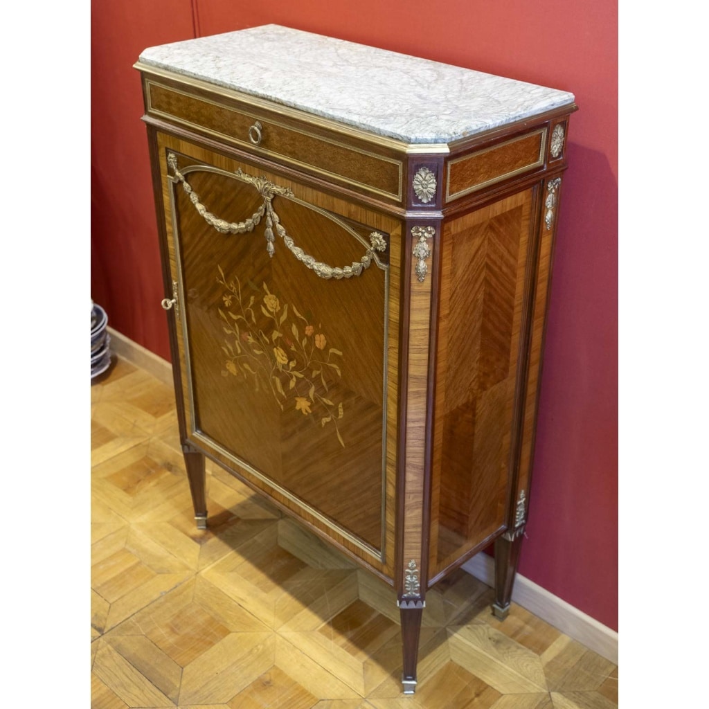 Meuble à hauteur d’appui marqueté | Biron 