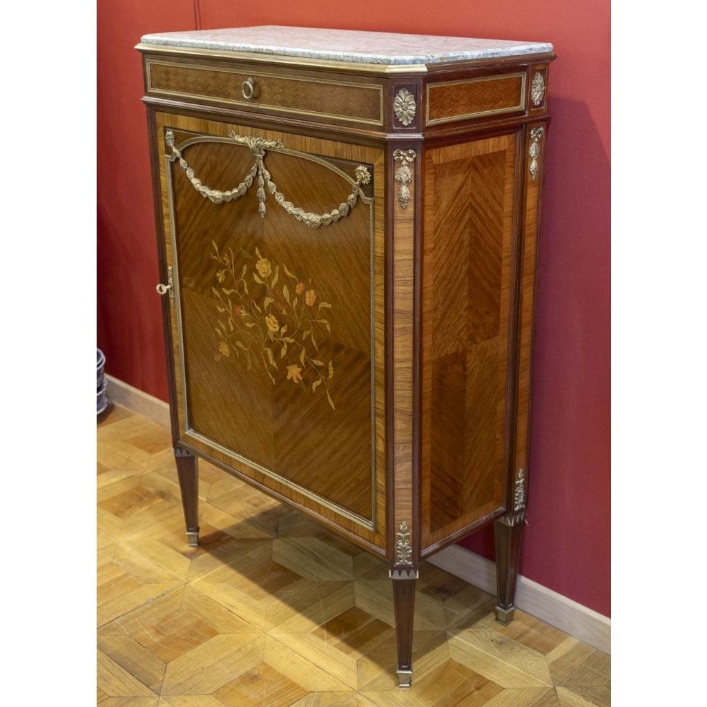 Meuble à hauteur d’appui marqueté | Biron 