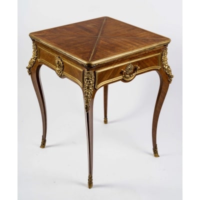 Table à jeux de Style Louis XV par Sormani Paris, circa 1880