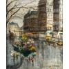 Serge Belloni (1925-2005) – La Marchande de Fleurs, chez Jeannette huile sur toile vers 1961 | Biron 