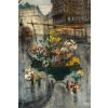 Serge Belloni (1925-2005) – La Marchande de Fleurs, chez Jeannette huile sur toile vers 1961 | Biron 