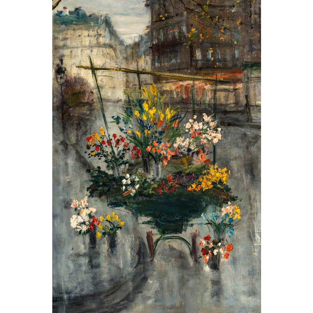 Serge Belloni (1925-2005) – La Marchande de Fleurs, chez Jeannette huile sur toile vers 1961 | Biron 