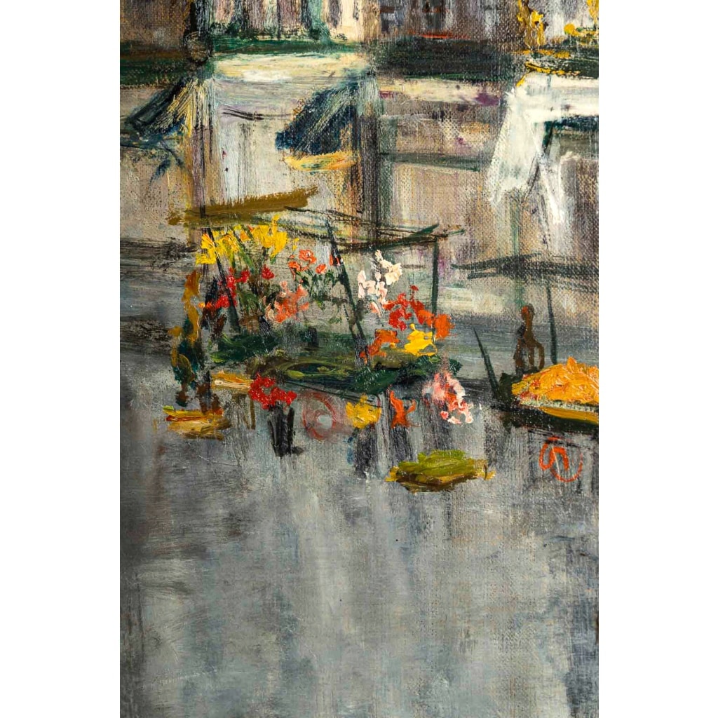 Serge Belloni (1925-2005) – La Marchande de Fleurs, chez Jeannette huile sur toile vers 1961 | Biron 