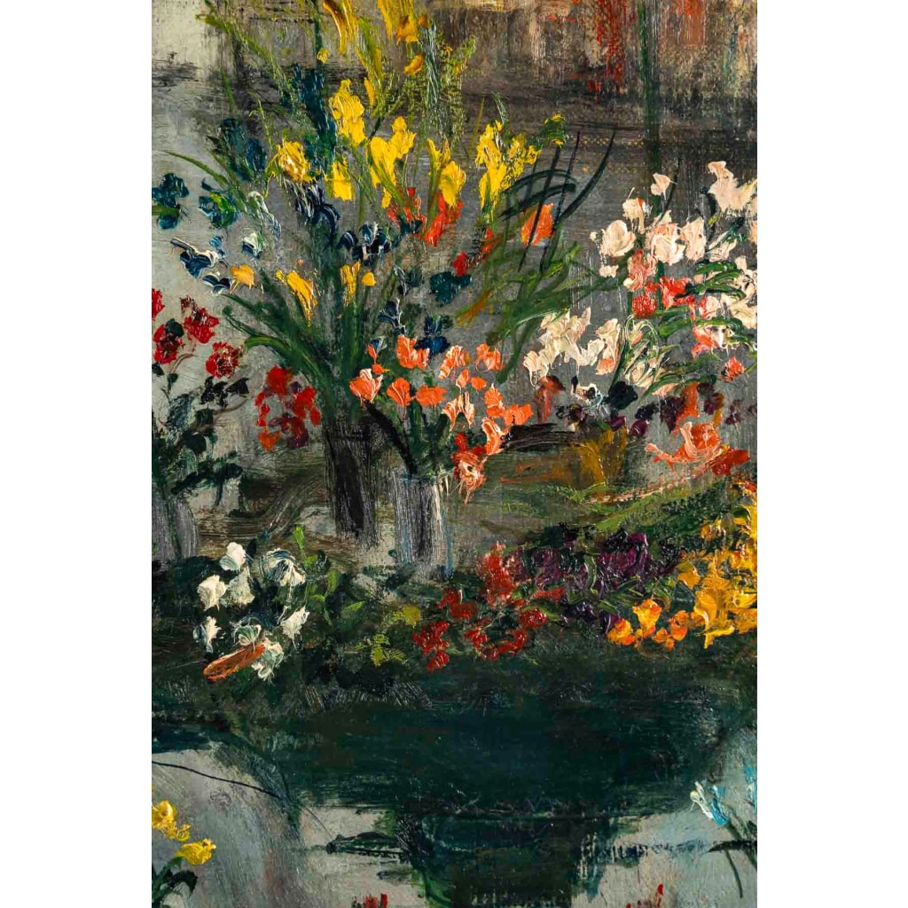 Serge Belloni (1925-2005) – La Marchande de Fleurs, chez Jeannette huile sur toile vers 1961 | Biron 