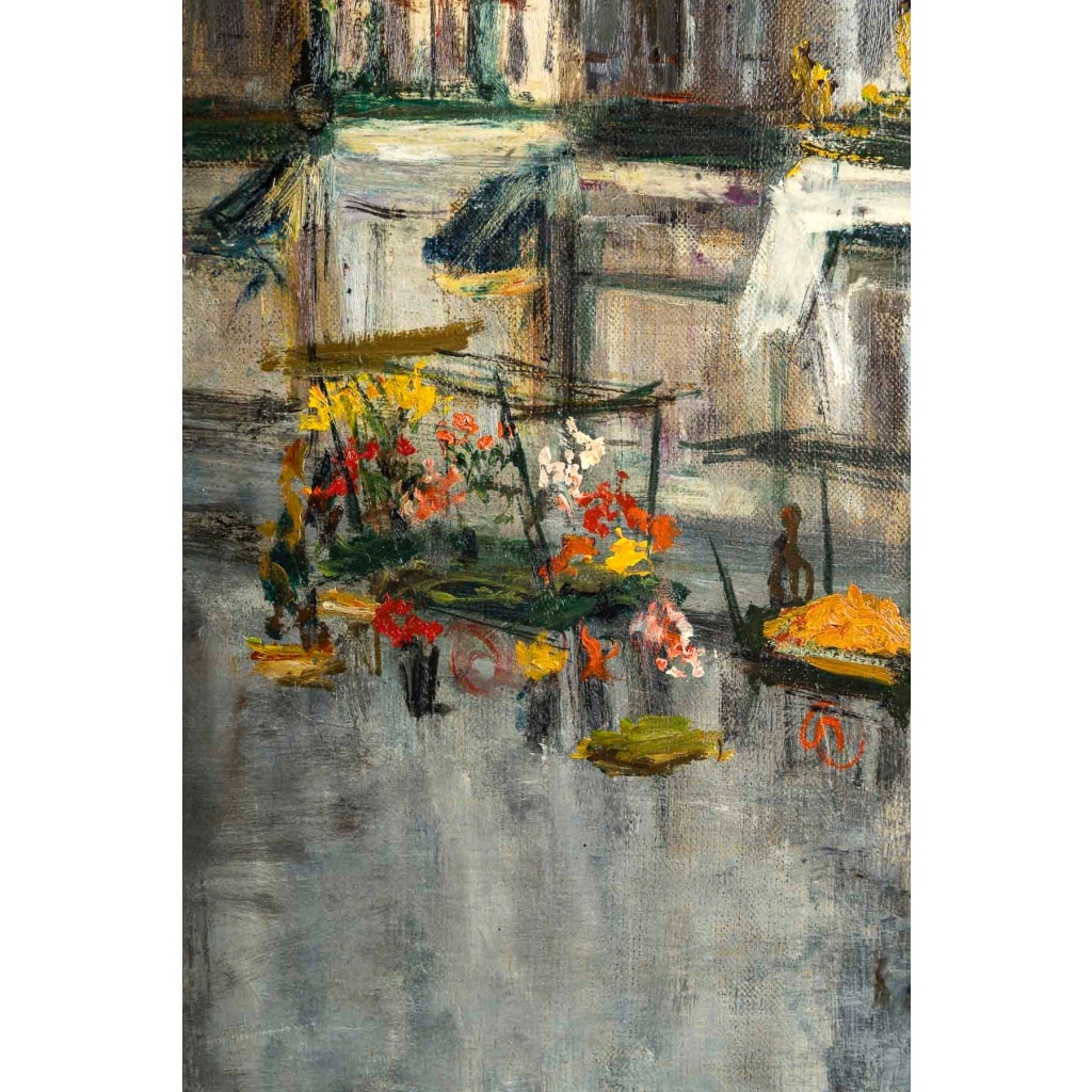 Serge Belloni (1925-2005) – La Marchande de Fleurs, chez Jeannette huile sur toile vers 1961 | Biron 