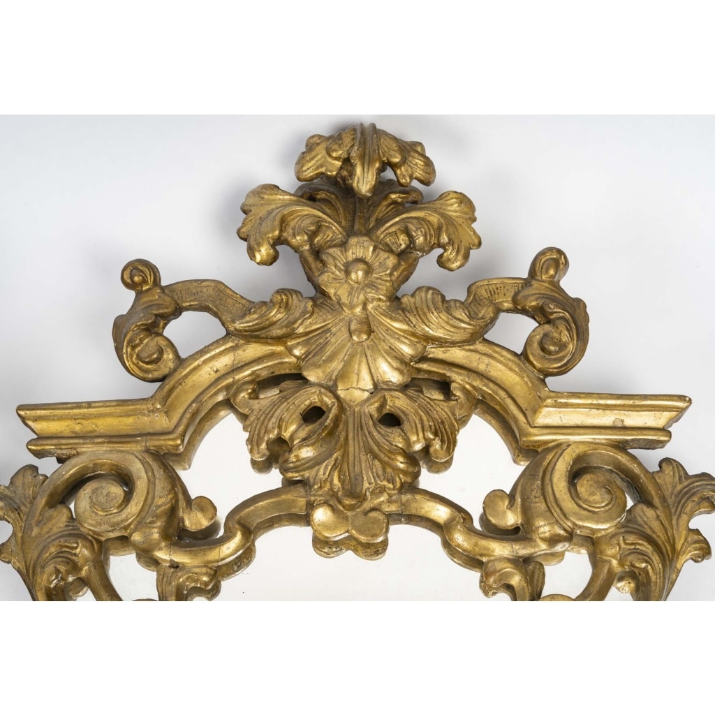 Une paire de miroirs en bois doré, XVIII é siècle | Biron 