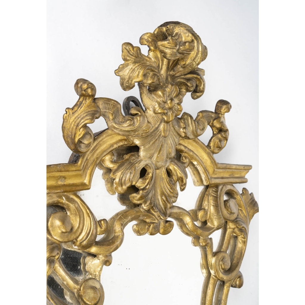 Une paire de miroirs en bois doré, XVIII é siècle | Biron 
