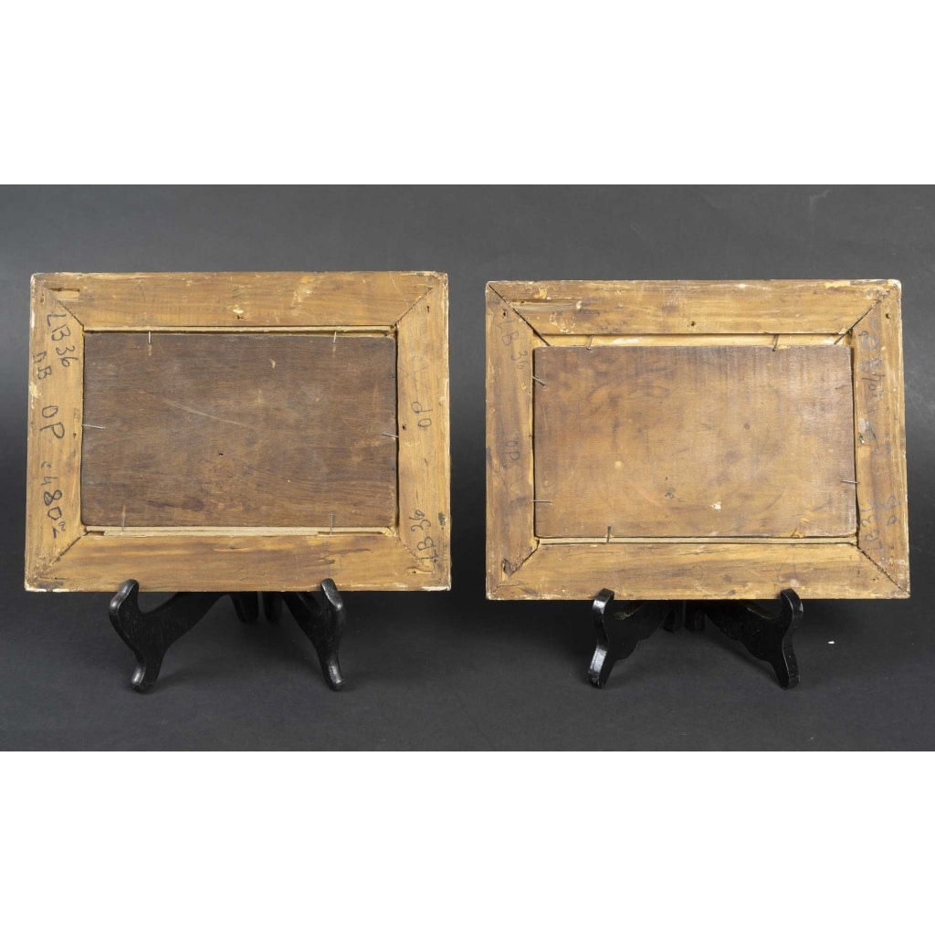 Paire d’huiles sur toiles, monogrammées CR | Biron 