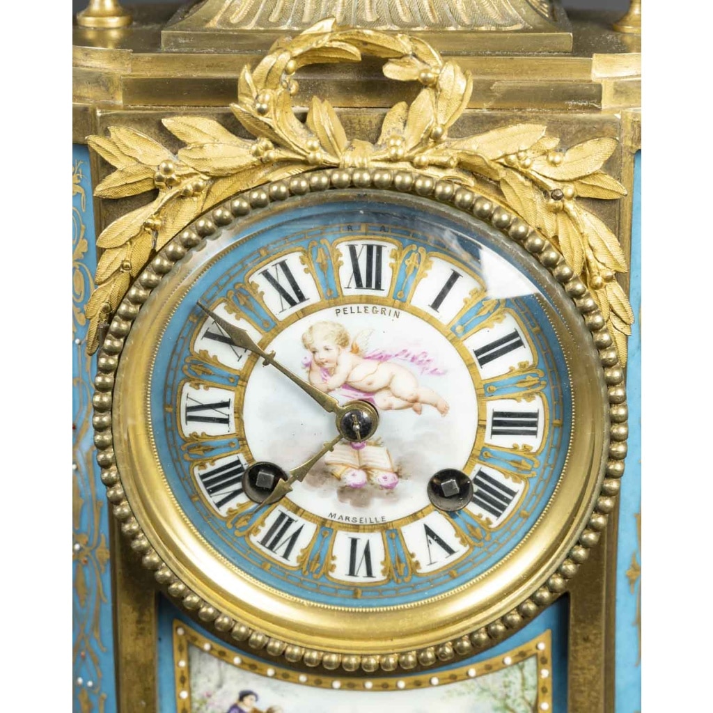 Pendule en bronze et porcelaine, Époque Napoléon III | Biron 
