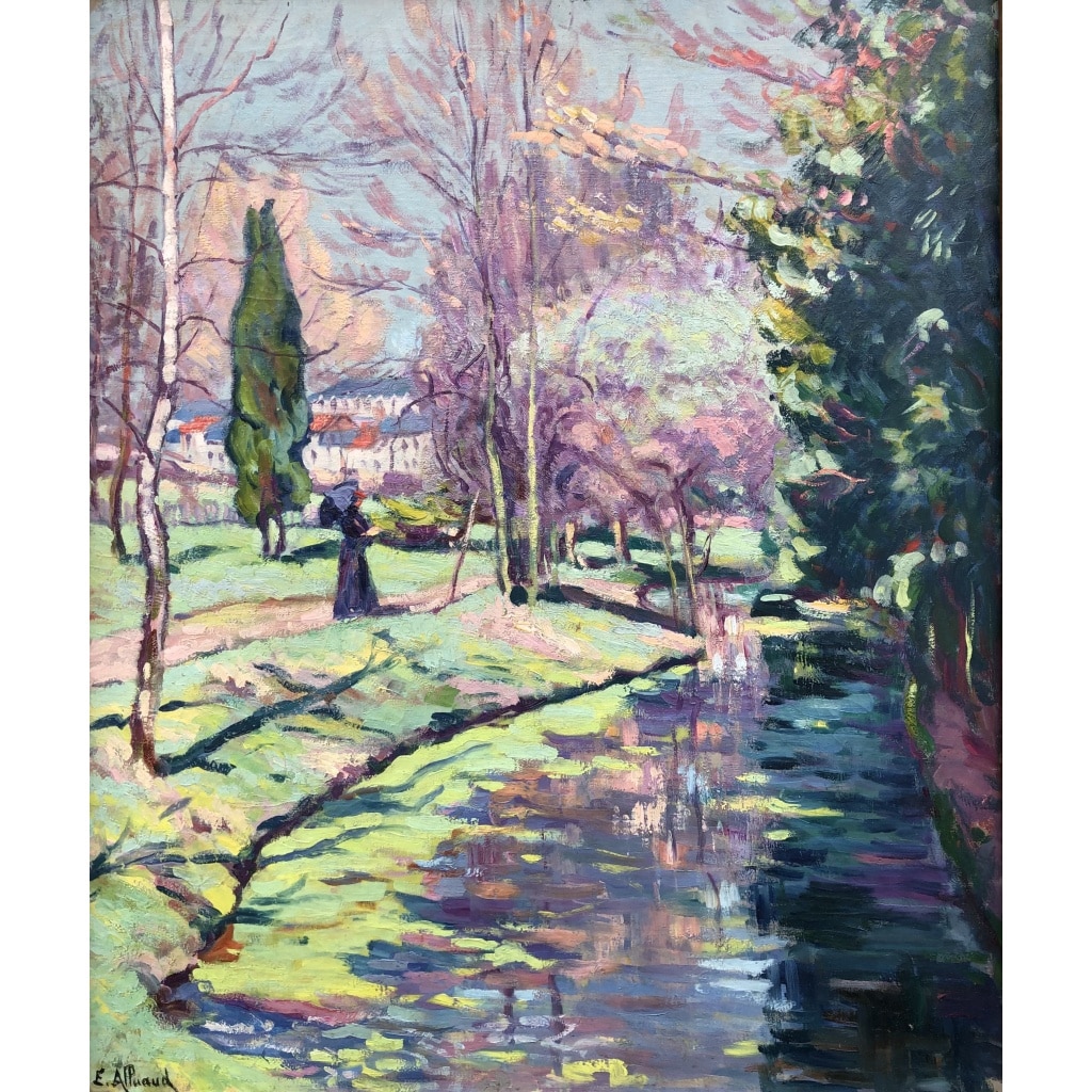 ALLUAUD Eugène Parc Victor Thuillat à Limoges Ecole Française 20è Siècle Huile sur toile Signée ​​​​​​​Certificat d’authenticité | Biron 