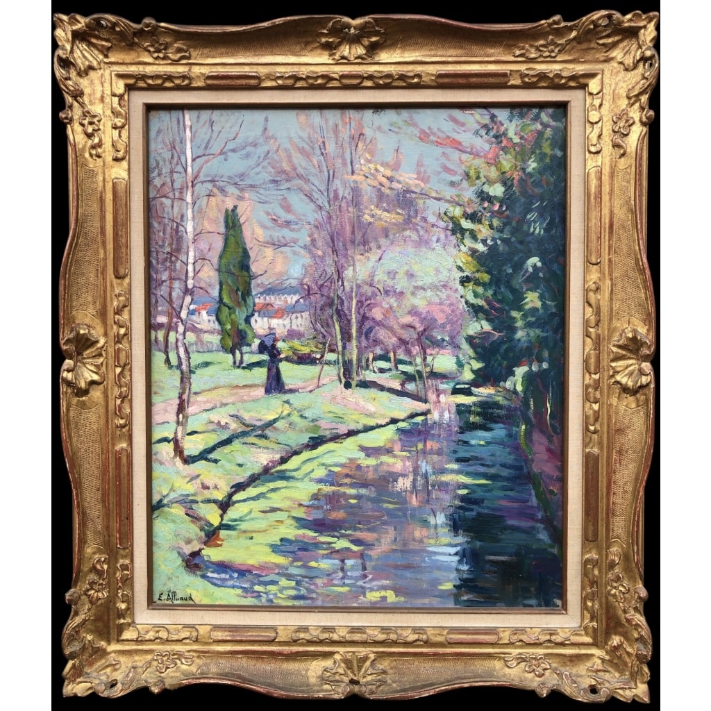 ALLUAUD Eugène Parc Victor Thuillat à Limoges Ecole Française 20è Siècle Huile sur toile Signée ​​​​​​​Certificat d’authenticité | Biron 