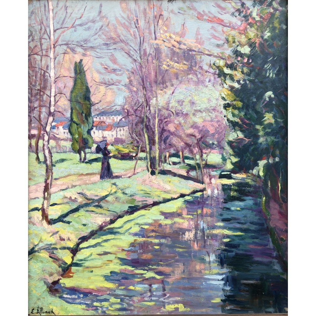 ALLUAUD Eugène Parc Victor Thuillat à Limoges Ecole Française 20è Siècle Huile sur toile Signée ​​​​​​​Certificat d’authenticité | Biron 