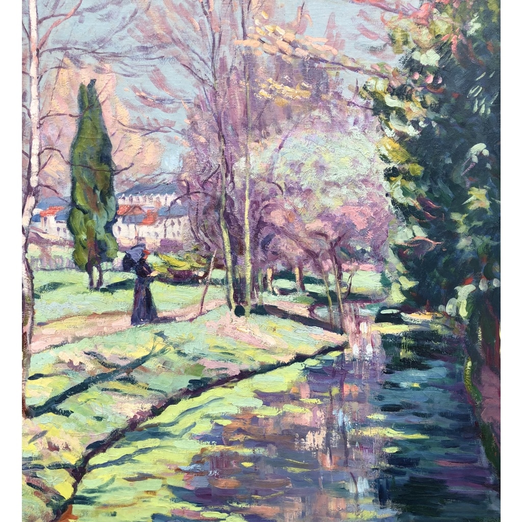 ALLUAUD Eugène Parc Victor Thuillat à Limoges Ecole Française 20è Siècle Huile sur toile Signée ​​​​​​​Certificat d’authenticité | Biron 