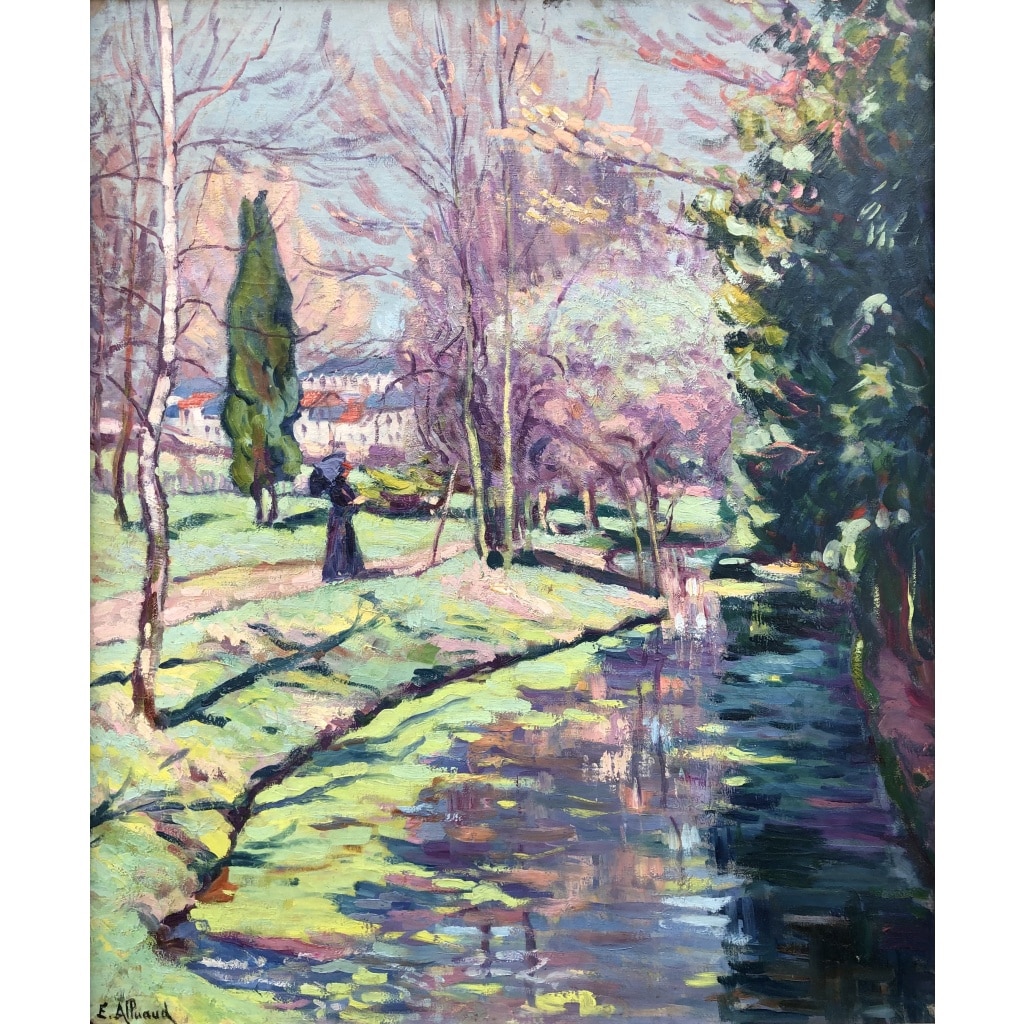 ALLUAUD Eugène Parc Victor Thuillat à Limoges Ecole Française 20è Siècle Huile sur toile Signée ​​​​​​​Certificat d’authenticité | Biron 