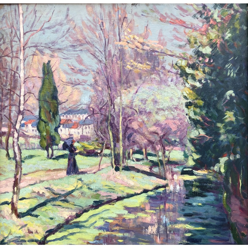 ALLUAUD Eugène Parc Victor Thuillat à Limoges Ecole Française 20è Siècle Huile sur toile Signée ​​​​​​​Certificat d’authenticité | Biron 