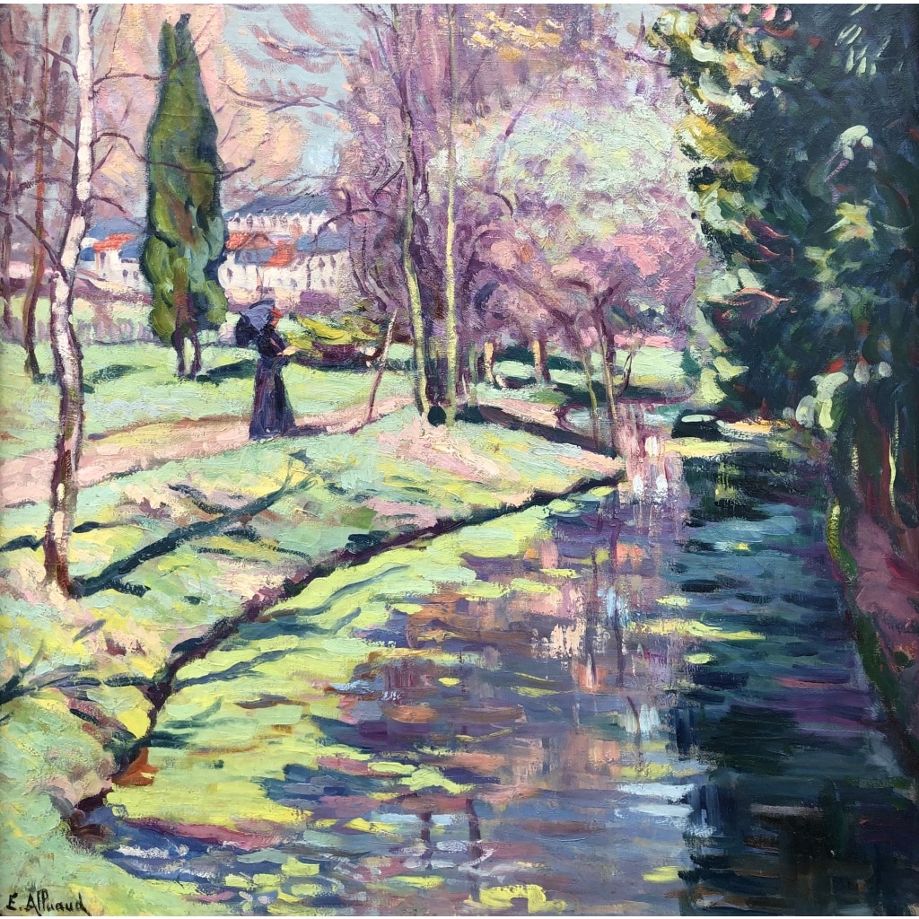 ALLUAUD Eugène Parc Victor Thuillat à Limoges Ecole Française 20è Siècle Huile sur toile Signée ​​​​​​​Certificat d’authenticité | Biron 