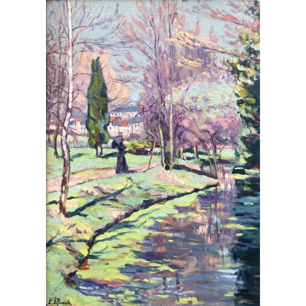 ALLUAUD Eugène Parc Victor Thuillat à Limoges Ecole Française 20è Siècle Huile sur toile Signée ​​​​​​​Certificat d’authenticité | Biron 