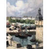 BARNOIN Henri tableau 20ème siècle Bretagne Concarneau Le marché Peinture huile sur toile signée Certificat d’authenticité | Biron 