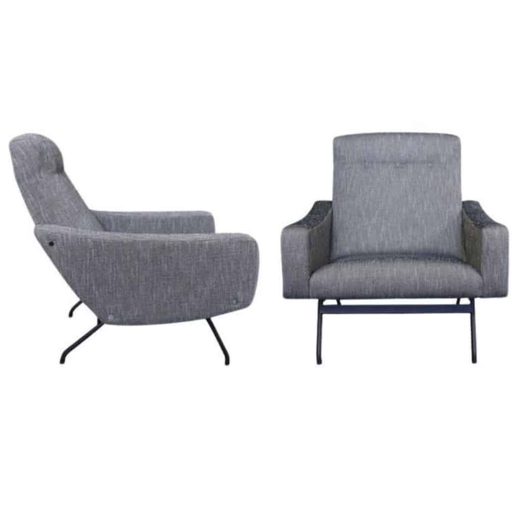 1960 Gilbert Steiner, paire de fauteuils, Steiner Edition, France, | Biron 