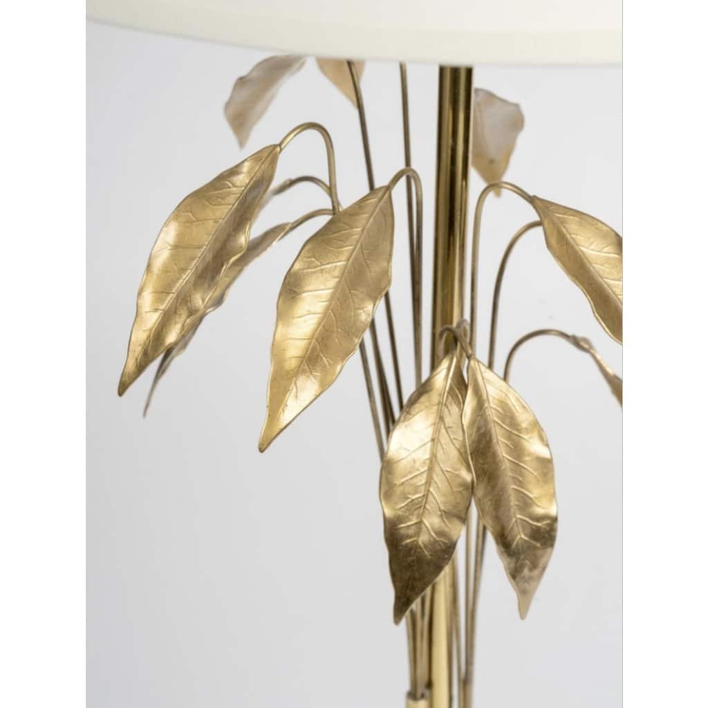1960 Paire de Lampes Feuillage de la Maison Charles bronze et laiton doré | Biron 