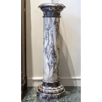 Colonne En Marbre à Plateau Tournant D’époque 19ème.