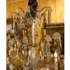 Signé Baccarat Lustre de style Louis XV en bronze doré et décor de crystal taillé vers 1880-1890 | Biron 
