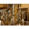Signé Baccarat Lustre de style Louis XV en bronze doré et décor de crystal taillé vers 1880-1890 | Biron 