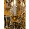 Signé Baccarat Lustre de style Louis XV en bronze doré et décor de crystal taillé vers 1880-1890 | Biron 