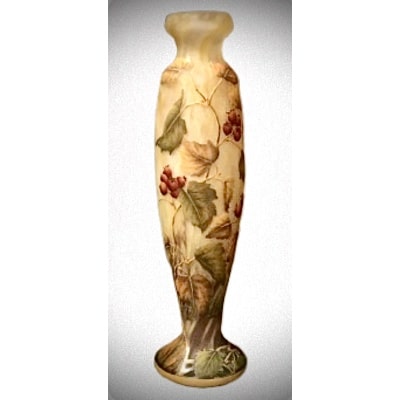 DAUM NANCY VASE A DÉCOR DE POMME D'API