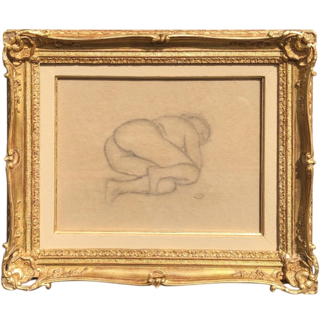MAILLOL Aristide Nu allongé Fusain sur papier signé certificat d’authenticité | Biron 