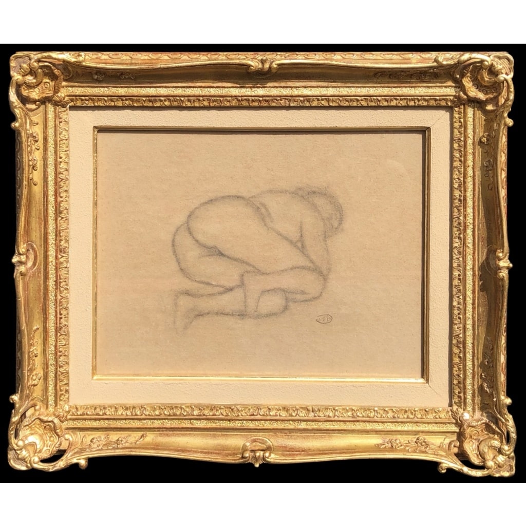 MAILLOL Aristide Nu allongé Fusain sur papier signé certificat d’authenticité | Biron 