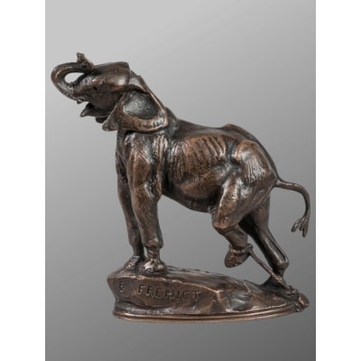 Sculpture - Éléphanteau Entravé , Emmanuel FRÉMIET (1824-1910) - Bronze