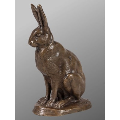 Sculpture - Le Lièvre , Antoine - Louis Barye (1795-1875) - Bronze