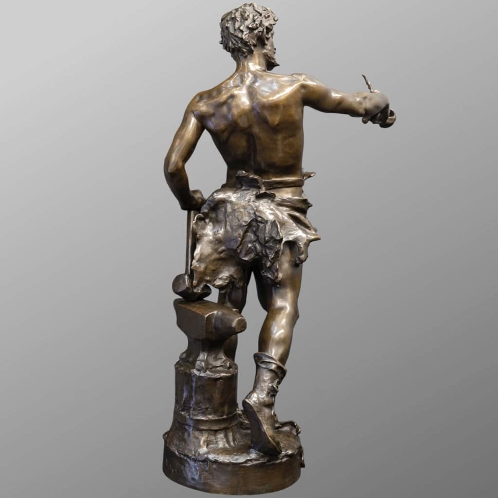 Sculpture – Le Travail , Eugène Marioton (1857-1933) – Bronze 5